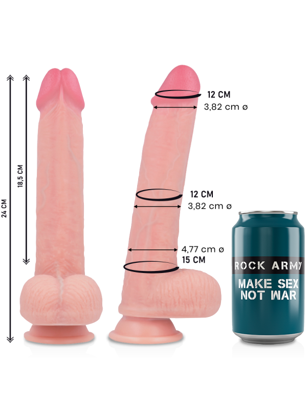 Rockarmy - Kingcobra Dildo Realístico Liquid Silicone 24 cm Ø 4.77 cm