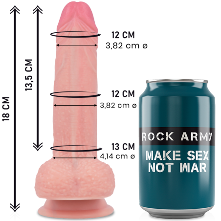 Rockarmy - Mustang Dildo Realístico Liquid Silicone 18 cm Ø 4.14 cm