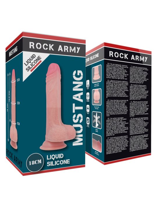 Rockarmy - Mustang Dildo Realístico Liquid Silicone 18 cm Ø 4.14 cm