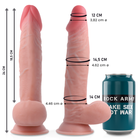 Rockarmy - Sherman Dildo Realista Dual Density 24 cm Ø 4.62 cm