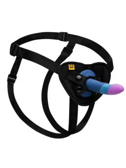 Romp - Piccolo Arnés + Dildo Silicona con Ventosa Tricolor 14 cm