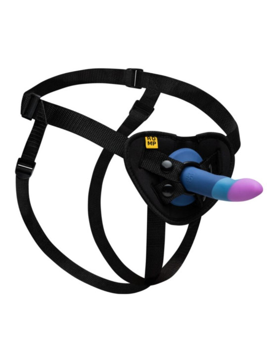 Romp - Piccolo Arnés + Dildo Silicona con Ventosa Tricolor 14 cm