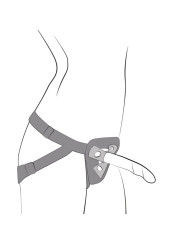 Romp - Piccolo Arnés + Dildo Silicona con Ventosa Tricolor 14 cm