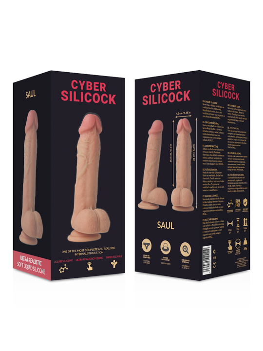 Cyber Silicock Saul, consolador realista con ventosa de 21 cm