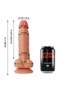 Cyber Silicock - Jude Realístico Silicona Líquida 18 cm Ø 3.2 cm