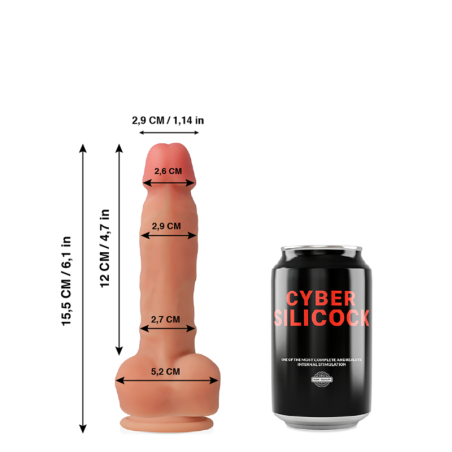 Cyber Silicock - Ansel Realístico Silicona Líquida 15.5 cm Ø 2.9 cm