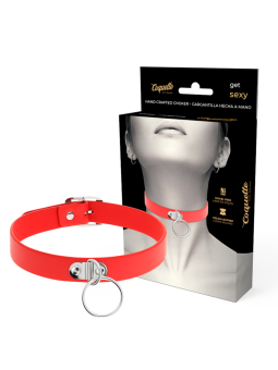 Coquette Chic Desire - Collar Cuero Vegano Rojo Accesorio Woman Fetish