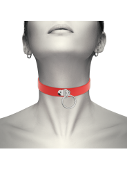 Coquette Chic Desire - Collar Cuero Vegano Rojo Accesorio Woman Fetish