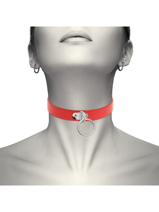 Coquette Chic Desire - Collar Cuero Vegano Rojo Accesorio Woman Fetish