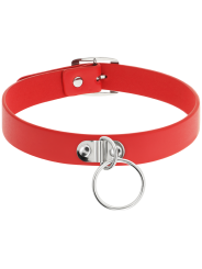 Coquette Chic Desire - Collar Cuero Vegano Rojo Accesorio Woman Fetish