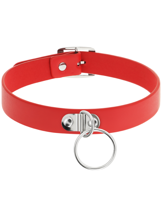 Coquette Chic Desire - Collar Cuero Vegano Rojo Accesorio Woman Fetish