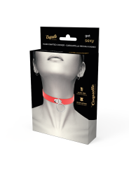 Coquette Chic Desire - Collar Cuero Vegano Rojo Accesorio Woman Fetish