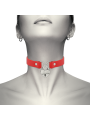 Coquette Chic Desire - Collar Cuero Vegano Rojo Accesorio Corazón con Llave