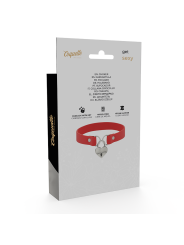 Coquette Chic Desire - Collar Cuero Vegano Rojo Accesorio Corazón con Llave