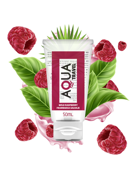 Aqua Travel - Lubricante Base Agua Sabor Frambuesa Salvaje - 50 ml