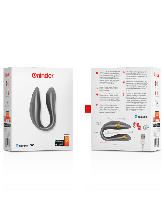 Oninder - Lisboa Estimulador Punto G & Clítoris Negro - APP Gratuita