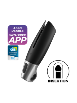 Satisfyer - Power Masturbator Negro y Plata