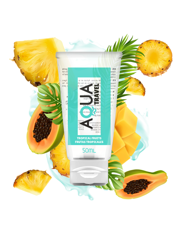 Aqua Travel - Lubricante Base Agua Sabor Frutas Tropicales - 50 ml