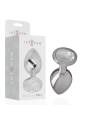 Intense - Plug Anal Metal Aluminio con Cristal Plata Talla L