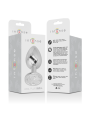 Intense - Plug Anal Metal Aluminio con Cristal Plata Talla L