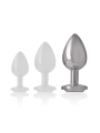 Intense - Plug Anal Metal Aluminio con Cristal Plata Talla L