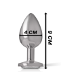 Intense - Plug Anal Metal Aluminio con Cristal Plata Talla L