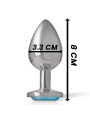 Intense - Plug Anal Metal Aluminio con Cristal Azul Talla M