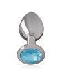 Intense - Plug Anal Metal Aluminio con Cristal Azul Talla L