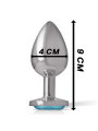 Intense - Plug Anal Metal Aluminio con Cristal Azul Talla L