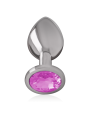 Intense - Plug Anal Metal Aluminio con Cristal Rosa Talla M