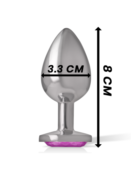 Intense - Plug Anal Metal Aluminio con Cristal Rosa Talla M