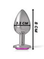Intense - Plug Anal Metal Aluminio con Cristal Rosa Talla M