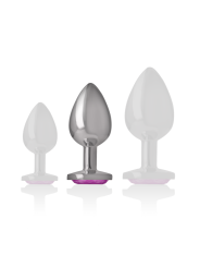 Intense - Plug Anal Metal Aluminio con Cristal Rosa Talla M
