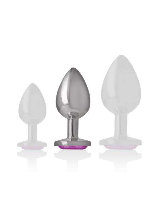 Intense - Plug Anal Metal Aluminio con Cristal Rosa Talla M