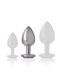 Intense - Plug Anal Metal Aluminio con Cristal Rosa Talla M