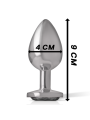 Intense - Plug Anal Metal Aluminio con Cristal Negro Talla L