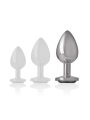 Intense - Plug Anal Metal Aluminio con Cristal Negro Talla L