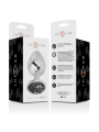Intense - Plug Anal Metal Aluminio con Cristal Negro Talla L