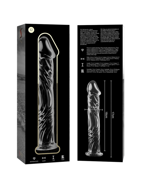 Nebula Series by Ibiza - Modelo 12 Dildo Cristal Transparente 17 cm Ø 3.5 cm
