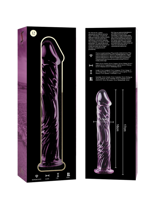 Nebula Series by Ibiza - Modelo 12 Dildo Cristal Rosa 17 cm Ø 3.5 cm
