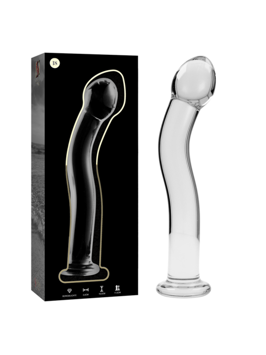 Nebula Series by Ibiza - Modelo 18 Dildo Cristal Transparente 18.5 cm Ø 3.5 cm