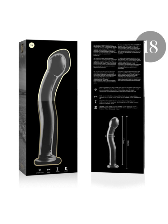 Nebula Series by Ibiza - Modelo 18 Dildo Cristal Transparente 18.5 cm Ø 3.5 cm