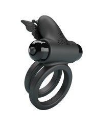 Pretty Love - Doble Anillo Vibrador con Estimulador Negro