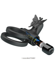 Pretty Love - Doble Anillo Vibrador con Estimulador Negro