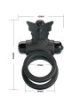 Pretty Love - Doble Anillo Vibrador con Estimulador Negro
