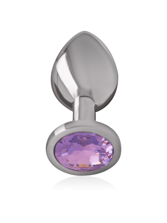 Intense - Plug Anal Metal Aluminio con Cristal Violeta Talla M