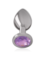 Intense - Plug Anal Metal Aluminio con Cristal Violeta Talla M