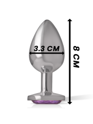 Intense - Plug Anal Metal Aluminio con Cristal Violeta Talla M