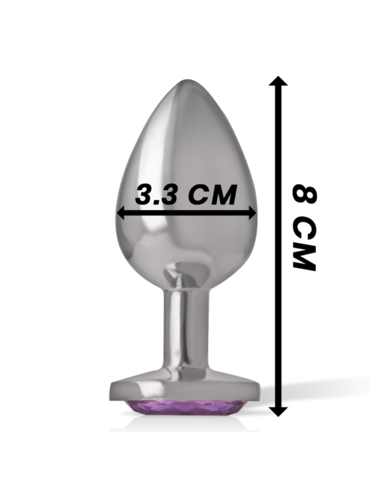 Intense - Plug Anal Metal Aluminio con Cristal Violeta Talla M