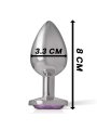 Intense - Plug Anal Metal Aluminio con Cristal Violeta Talla M
